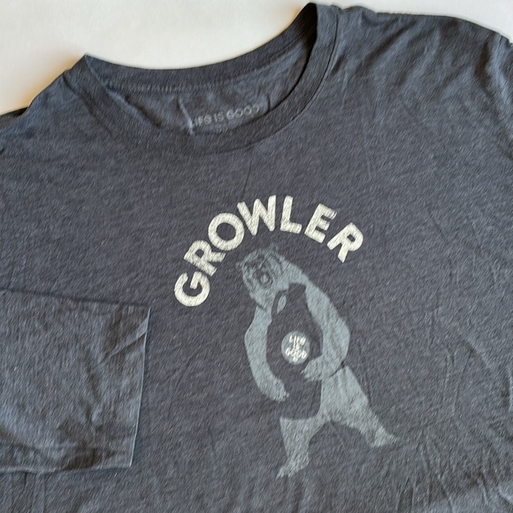 Life Is Good Gray Growler Bear Long‎ Sleeve Cool Tshirt Lightweight Mens XXXL - Picture 2 of 10